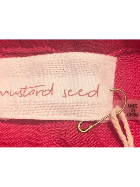 Mustard Seed Red Button-Up Romper Small 100% Rayon Casual Womens Summer Outfit - Picture 5 of 8